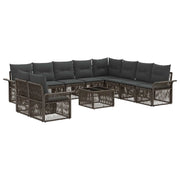 Set Divano da Giardino 11 pcs Grigio polyrattan 3434879