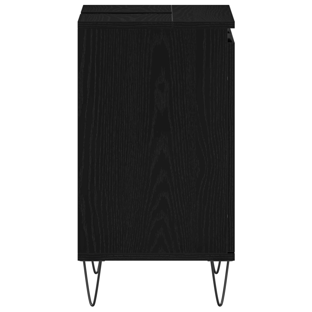 Cabinet da bagno  Nero Rovere 58x33x60 cm Legno ingegnerizzato
