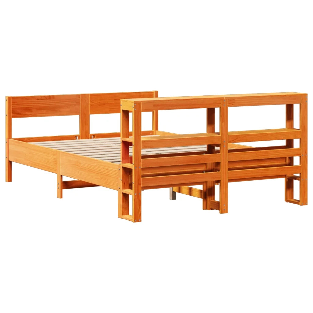 Letto senza Materasso Marrone Cera 135x190 cm in Legno di Pino 3306203