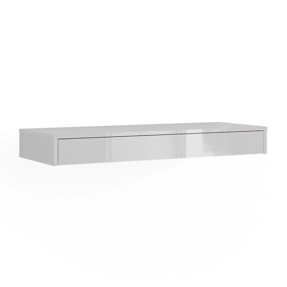 Vicco Libreria da parete Bianco lucido 100 x 12 cm con cassetto