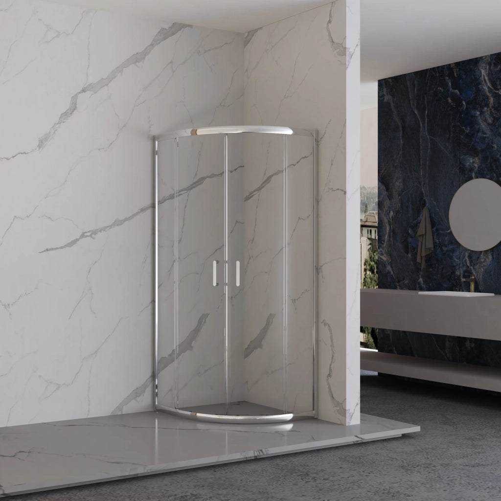 Box Doccia Semicircolare 78-80x78-80x190h 6mm Cromato - Imperia