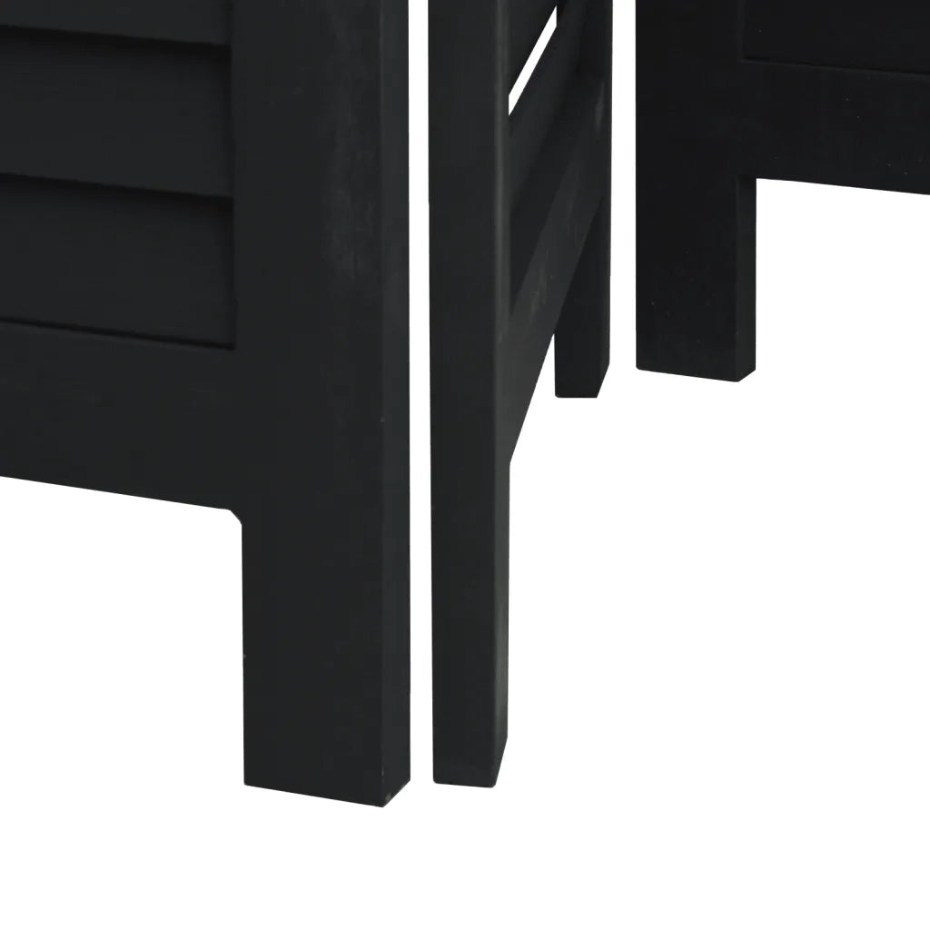 Divisorio Ambienti | Divider per stanze | Paravento 6 Pannelli Nero Legno Massello di Paulownia