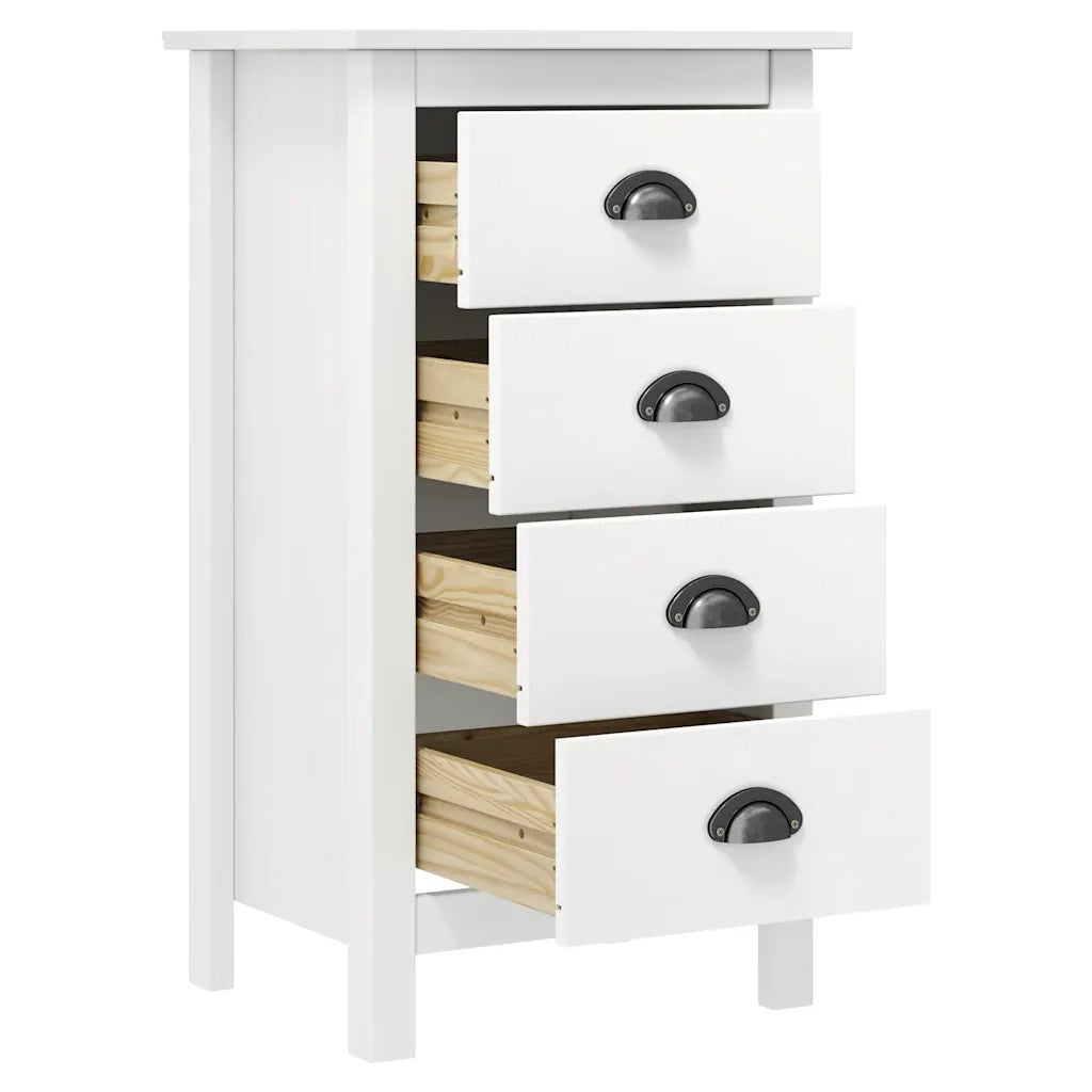 Credenza-Buffet-Armadio da cucina Hill Bianca 46x35x80 cm in Legno Massello di Pino 800307