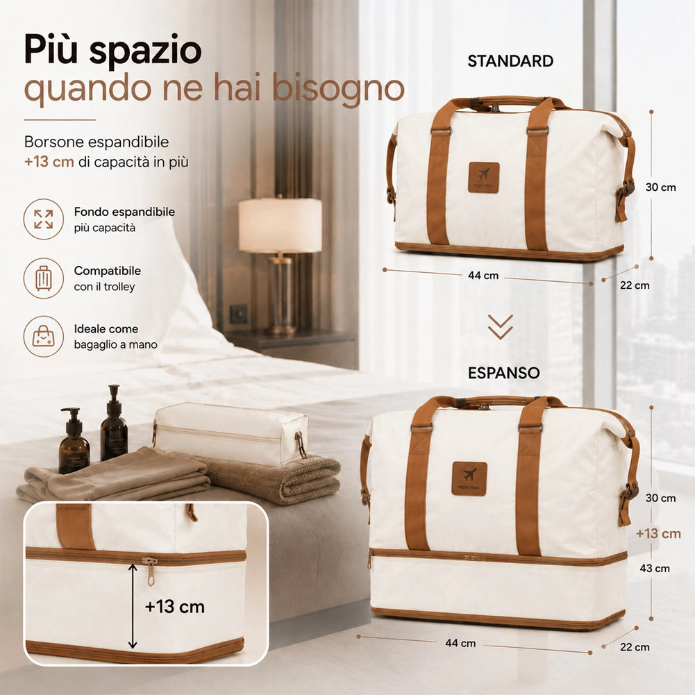 Set 6 Pezzi Valigie Rigide Family in ABS Beauty Case Beige e Marrone 55/66/75 cm