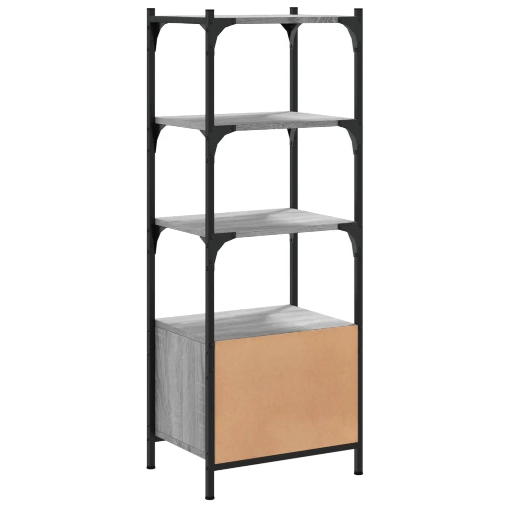 Libreria 3 Ripiani-Scaffale per Libri-Mobile di Stoccaggio Grigio Sonoma 41x30x109,5cm Legno Multistrato