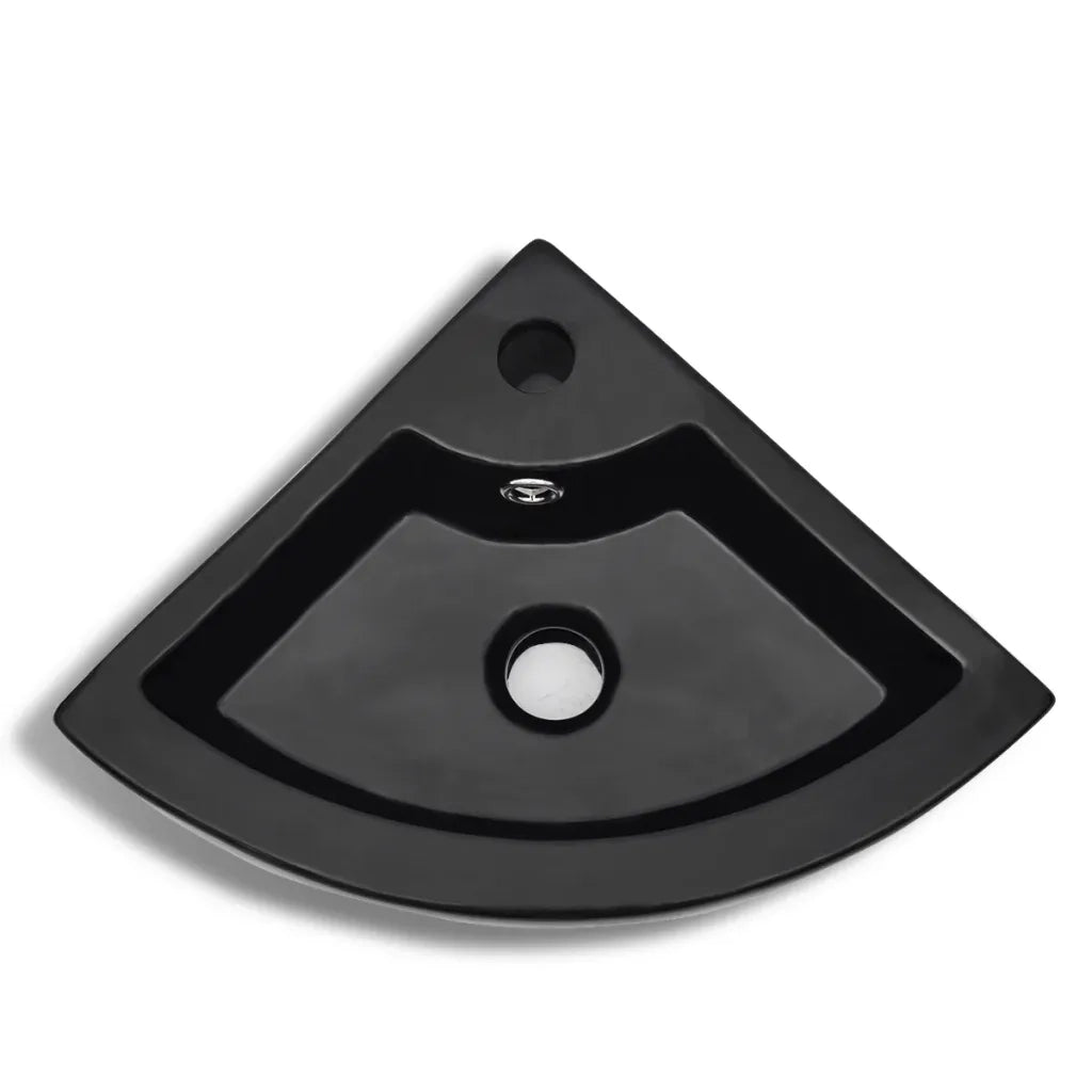 Lavandino con Troppopieno 45x32x12,5 cm Nero 141924