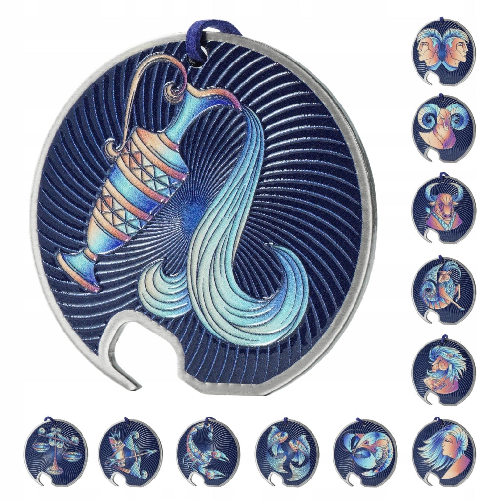 Apribottiglie KADAX in metallo, ideale come regalo per chi porta il segno zodiacale dell'Acquario, resistente e durevole.