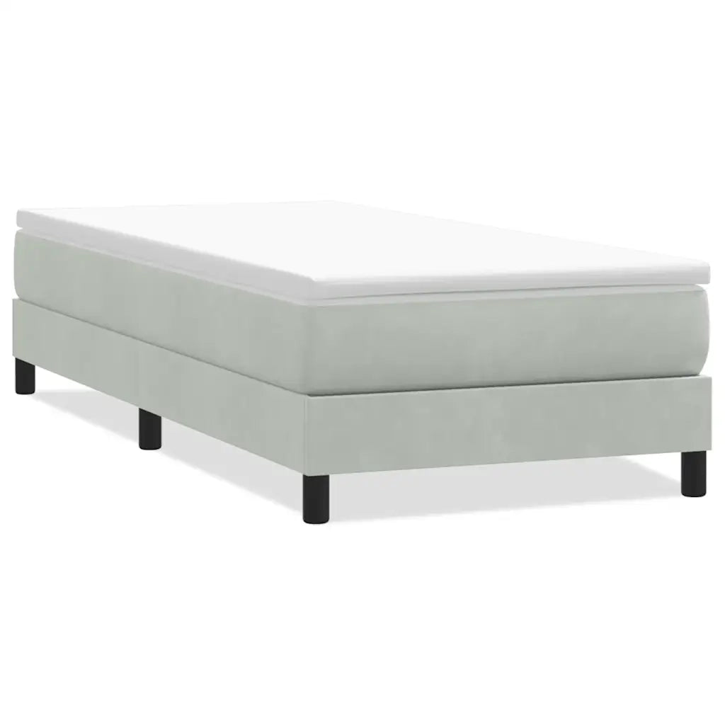 Letto a Molle senza Materasso Grigio Chiaro 100x220cm Velluto 3315861