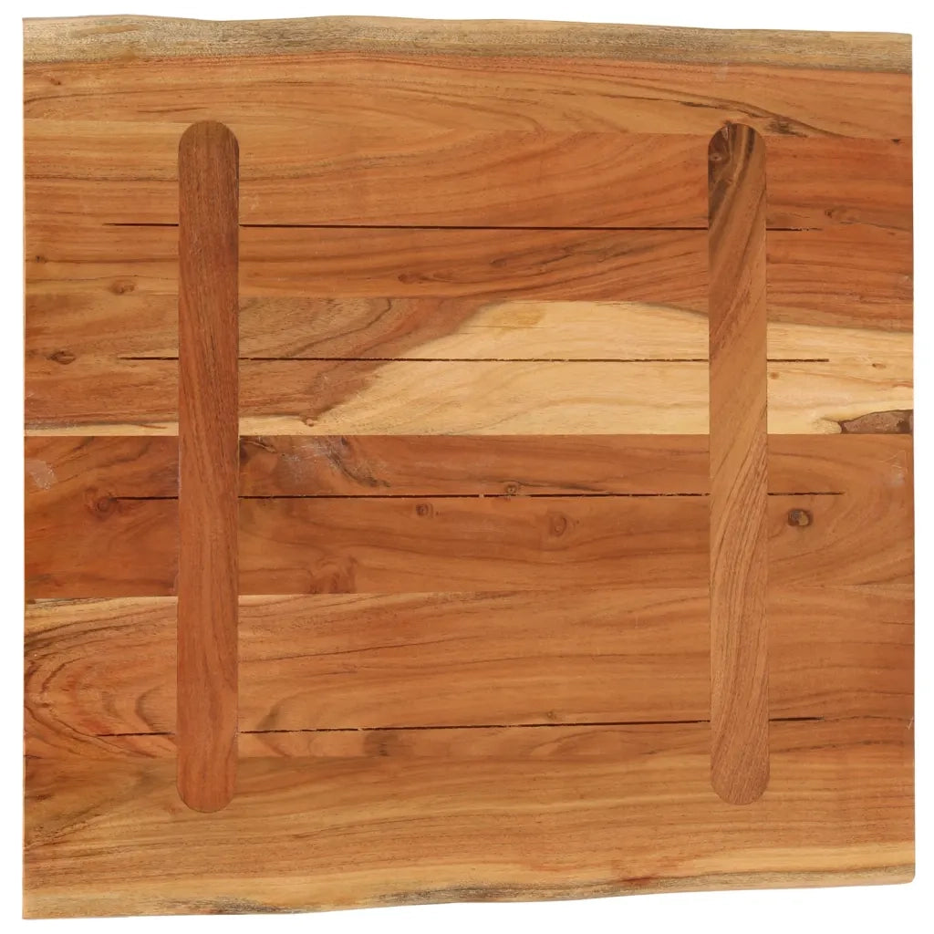 vidaXL Piano Tavolo 80x80x3,8 cm Quadrato Massello Acacia Bordi Vivi