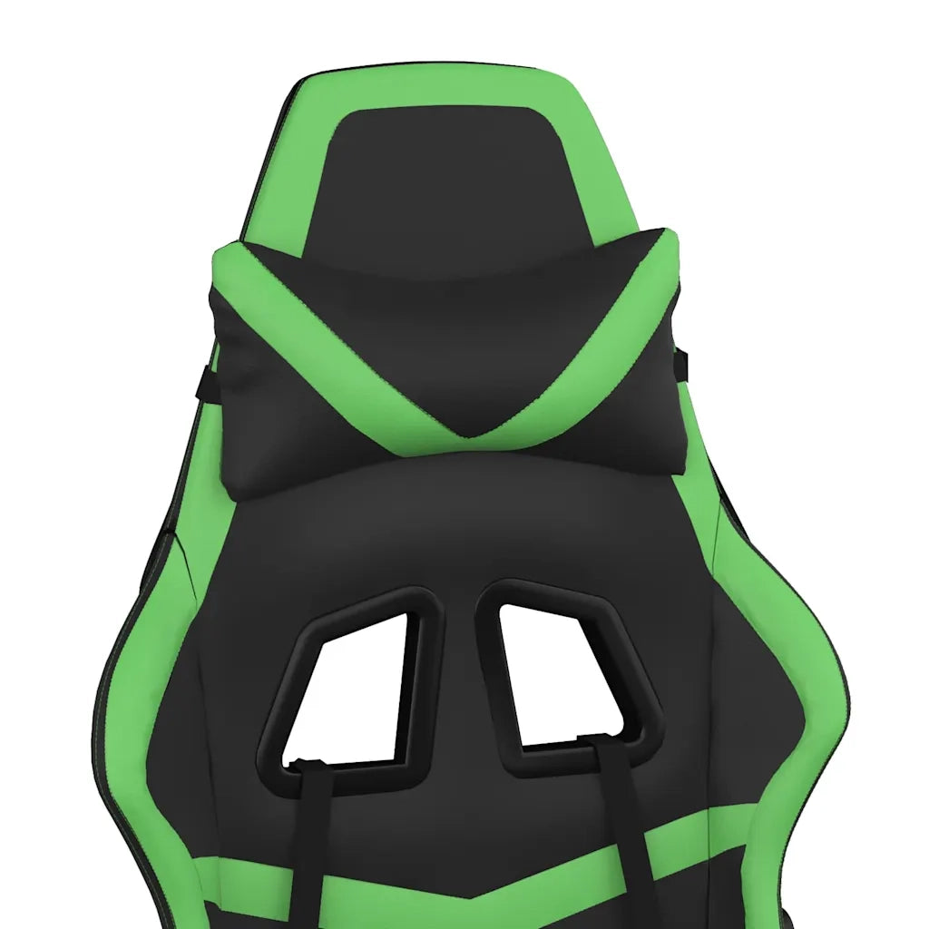 vidaXL Sedia da Gaming Massaggiante Nero e Verde in Similpelle