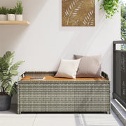 Panca da Giardino con Vano Portaoggetti-Sgabello-Panca da esterno con Contenitore 120cm Polyrattan Grigio