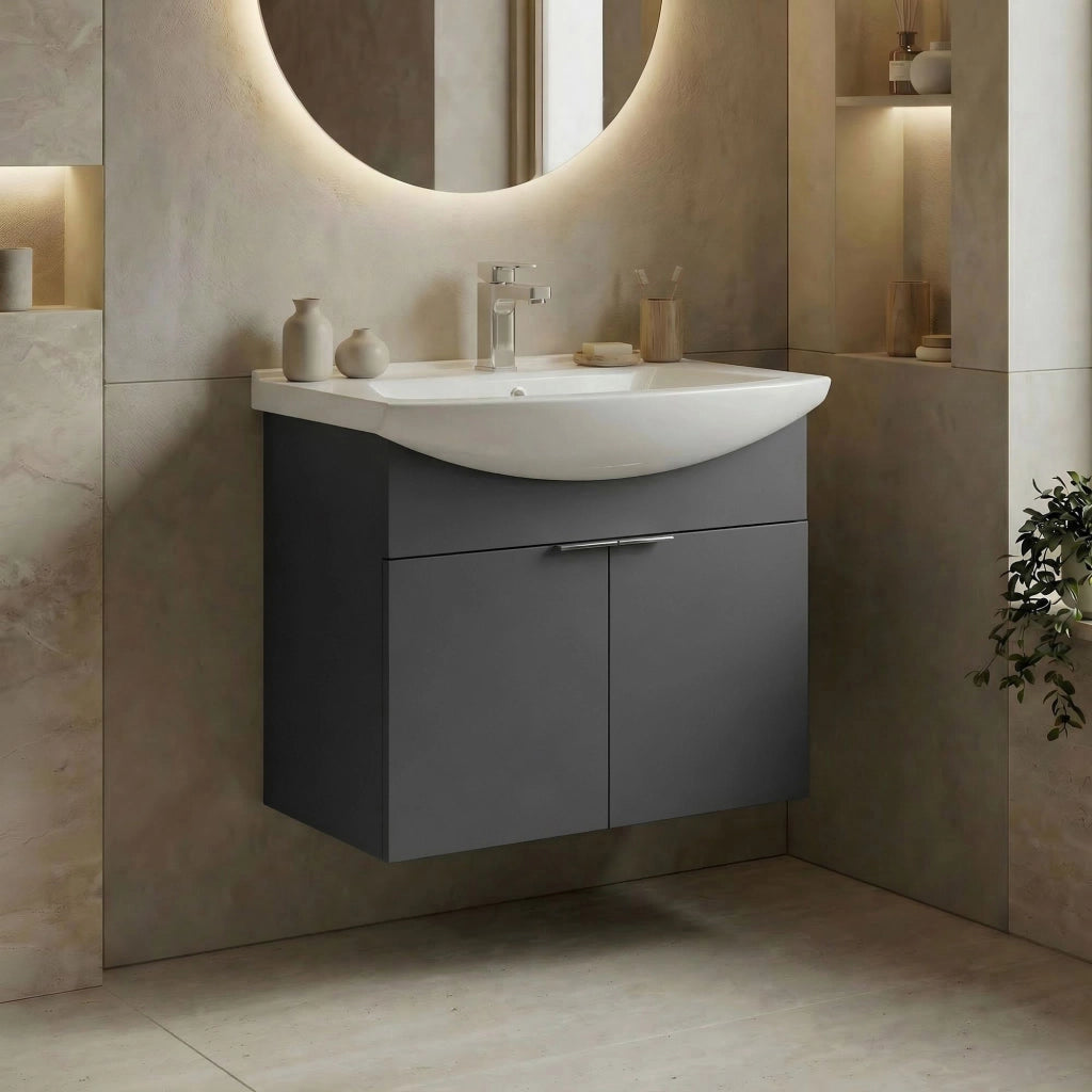 Mobile lavabo "Purus 65" - 65 x 50 x 58 cm - Antracite opaco