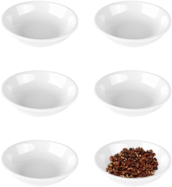 Set di piccole scodelle per antipasti 6 pezzi - Scodella per snack piccola - Scodella rotonda per erbe - Miniatura di portacibo per dessert - Scodella per salse - 10 cm - Scatola per snack