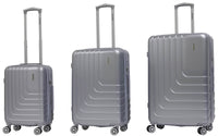 Set 3 Valigie Trolley Rigide in ABS 4 Ruote TSA Ravizzoni Titanio Silver