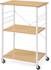 Carrello da cucina su ruote con 3 livelli | Servizio composto da carrello per forno a microonde e accessori da cucina