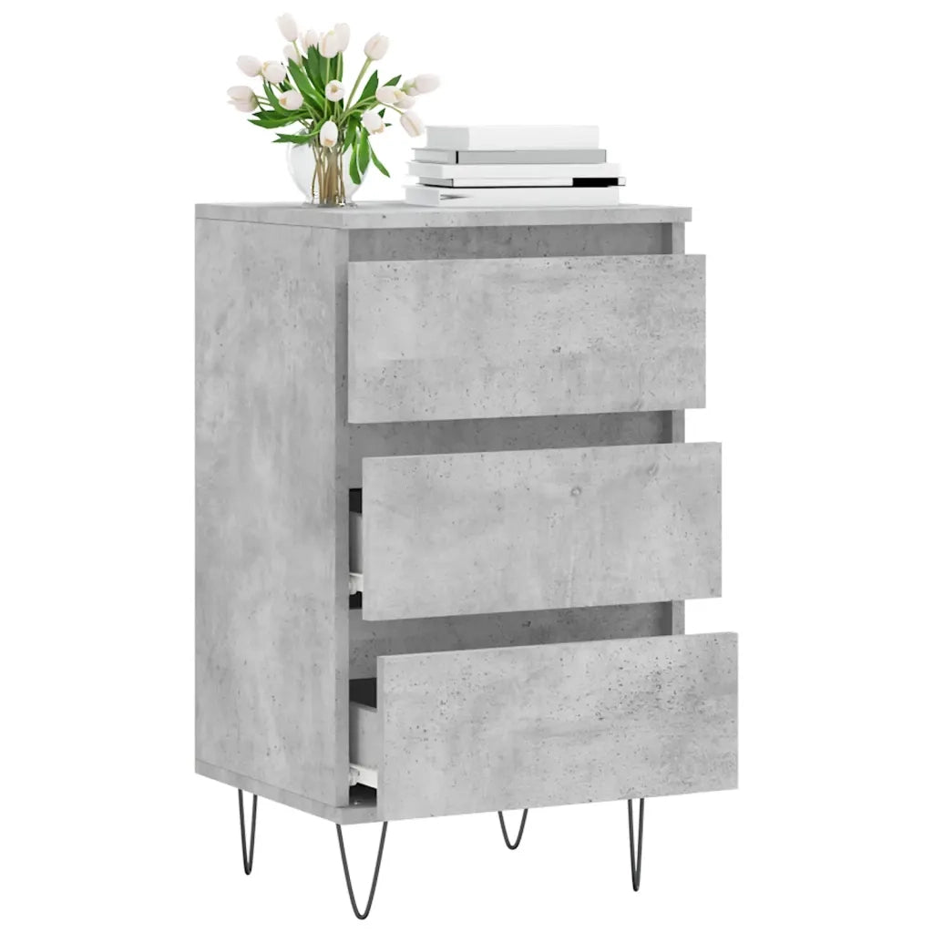 Credenza Grigio Cemento 40x35x70 cm in Legno Multistrato 831096