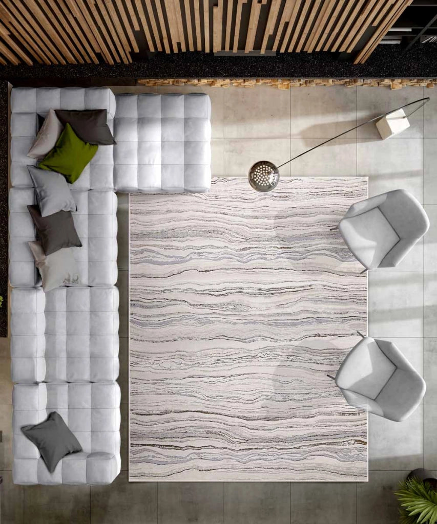 Tappeto NEVADA 9253 beige cm.140x200 colori naturali design moderno effetto roccia