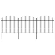 Recinzione Giardino Punta a Lancia (1,5-1,75)x5,1m Acciaio Nera cod mxl 19141