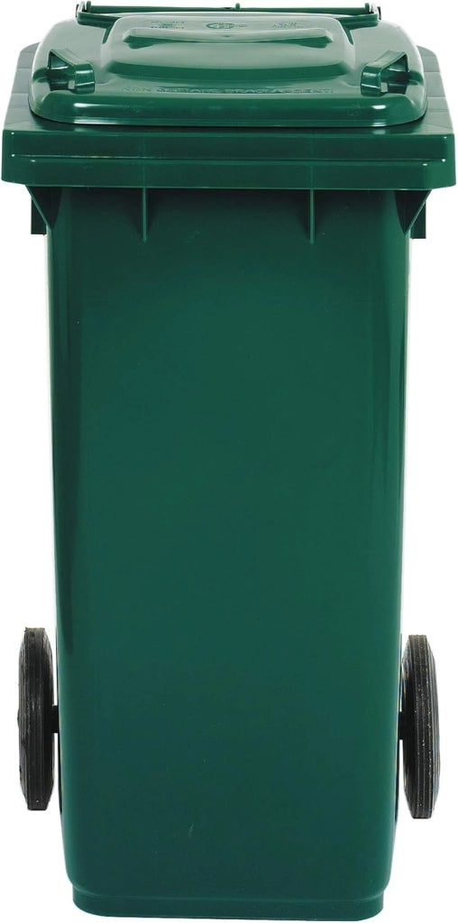 BIDONE PER LA RACCOLTA DIFFERENZIATA 120 lt CARRELLATO Colore verde per uso esterno (UNI EN 840)