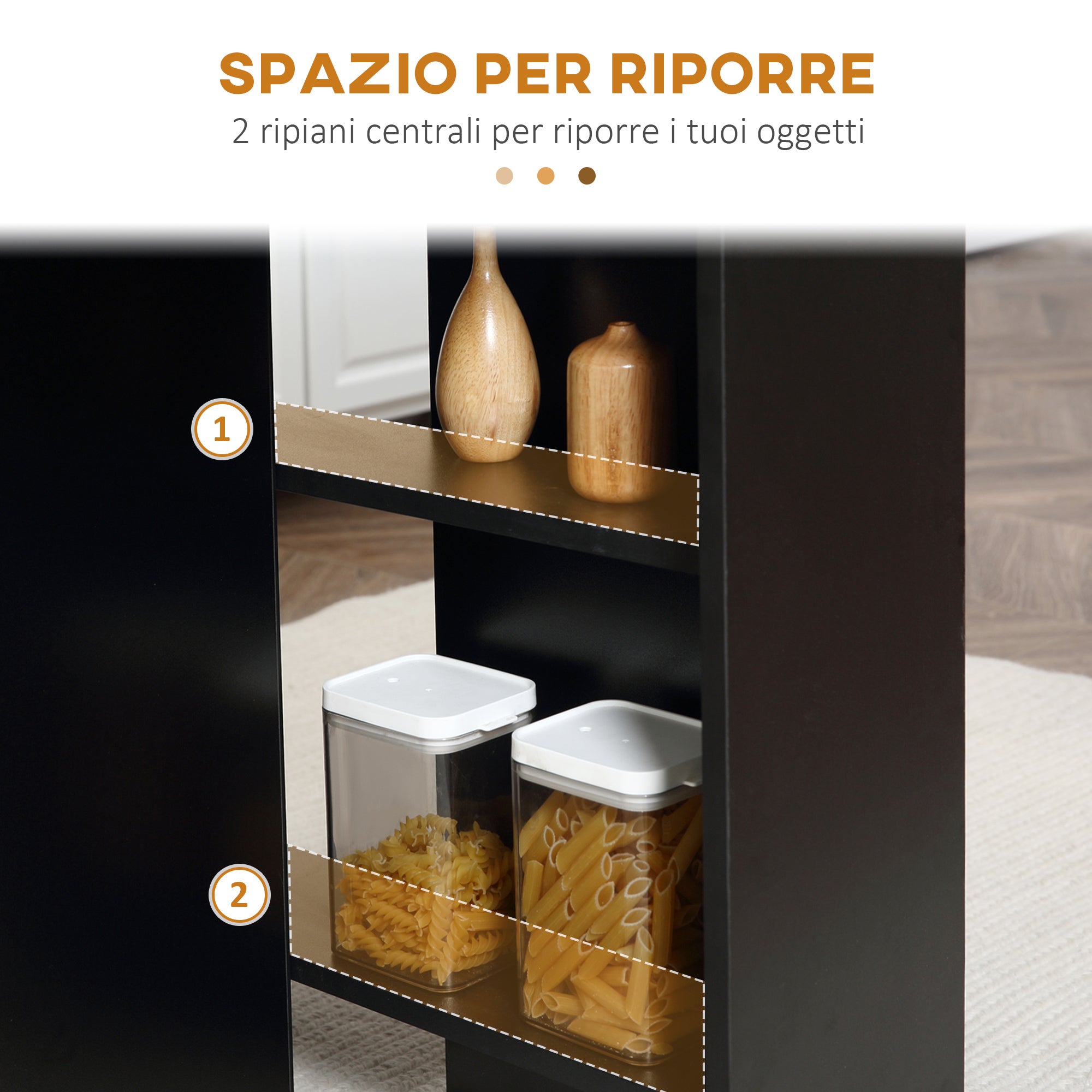 Tavolo Pieghevole Salvaspazio per 4-6 Persone con Ruote 75x140x74 cm in Legno Nero