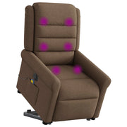 Poltrona Alzapersona Massaggiante Elettrica Marrone Tessuto 3303348