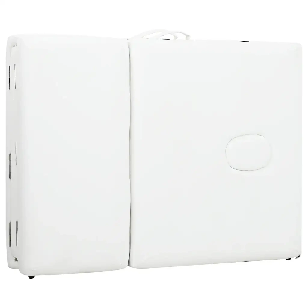 Lettino Massaggio Pieghevole Bianco Crema 4 Zone con Telaio Alluminio cod mxl 13788