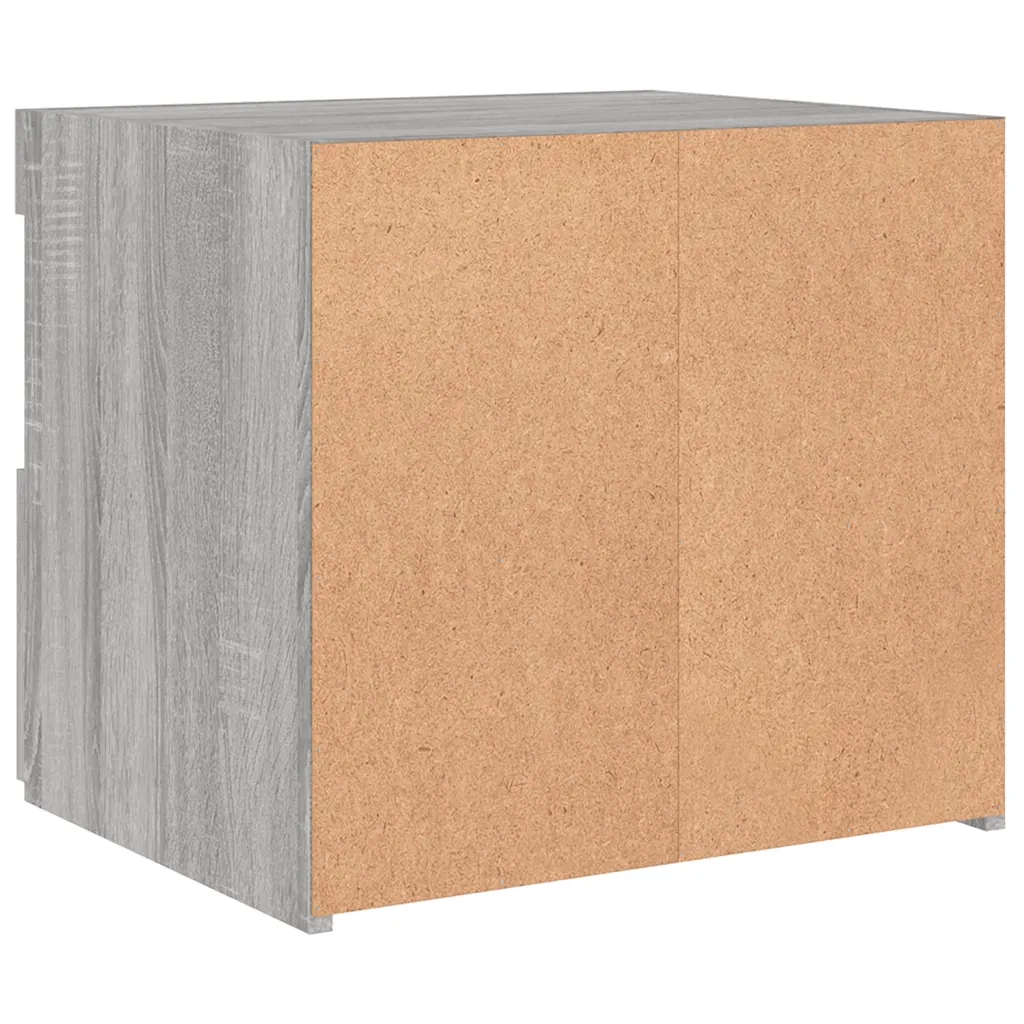 Comodino con Luci LED Grigio Sonoma 50x40x45 cm 836773