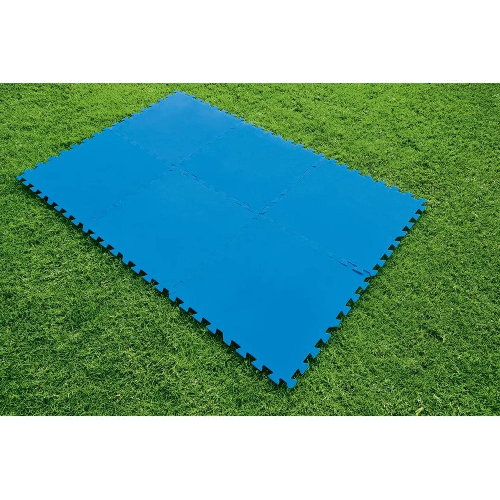 Trade Shop - Tappeto Piastrelle Base Sotto Piscina Componibile Protettivo Da 50x50 Cm Blu 58220 -