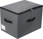 Organizzatore di abiti pieghevole con coperchio con cerniera maniglia coperture di abbigliamento coperte Organizzatore di camera da letto cassettiera mensola 43 × 30 × 30 cm nero grigio Scatola di archiviazione - Scatola di archiviazione