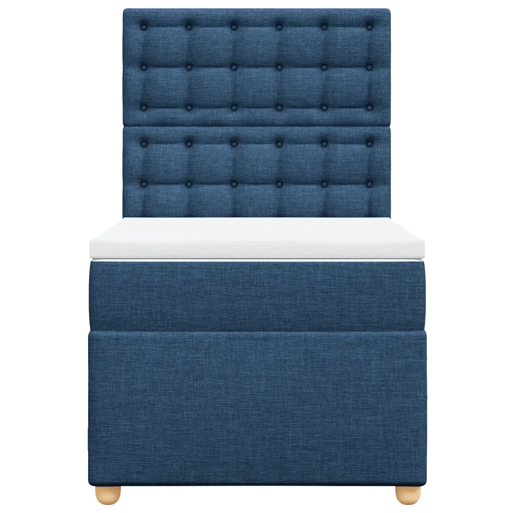 vidaXL Giroletto a Molle con Materasso Blu 80x200 cm inTessuto