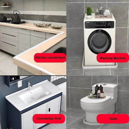 Striscia di stopperaggio acqua premium autofissa 2.6m - Stopperaggio per docce - Schermo per cucine e bagni - nero 2.6m