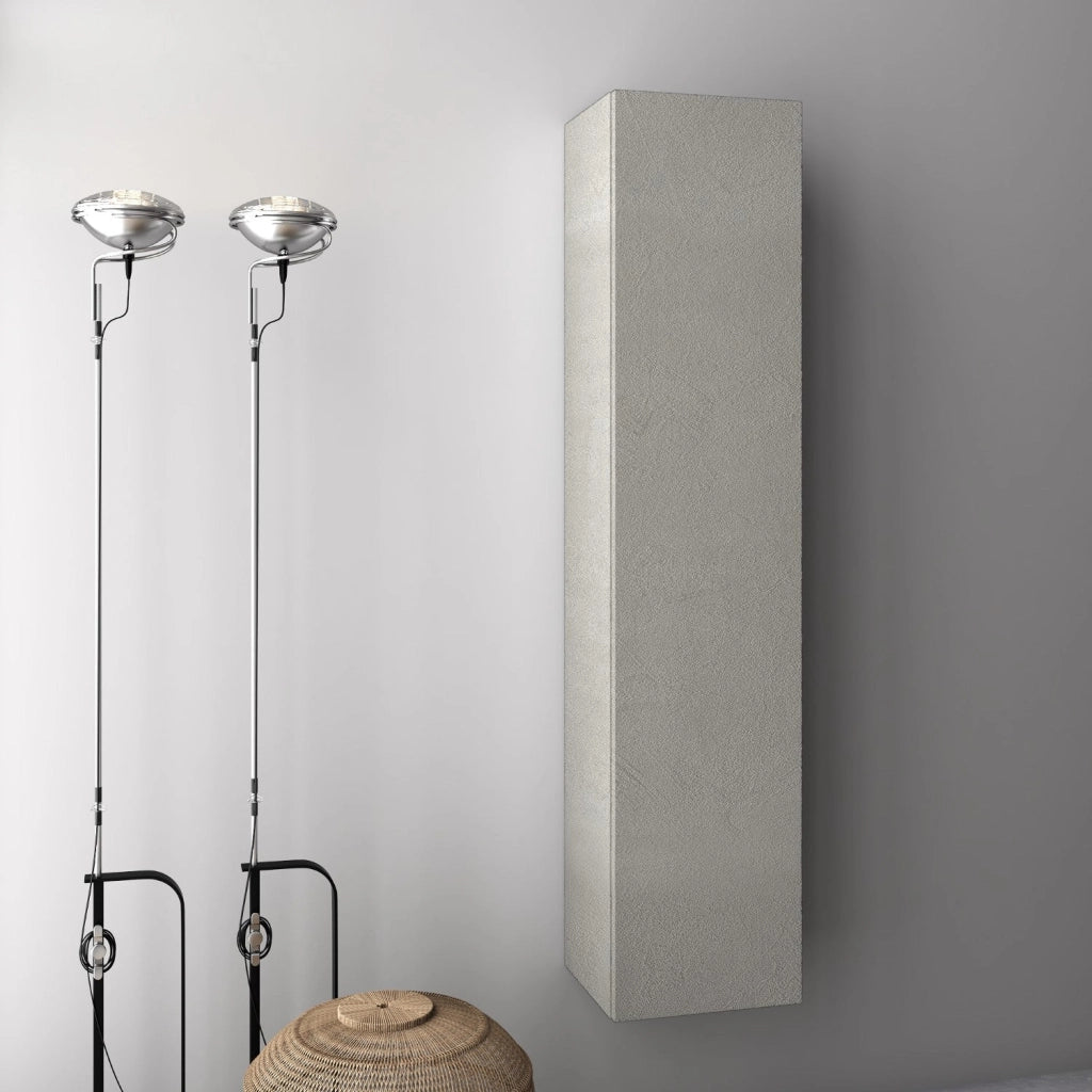 Pensile da Bagno 34x27x160 cm in Legno TFT Marte Pietra Bianca