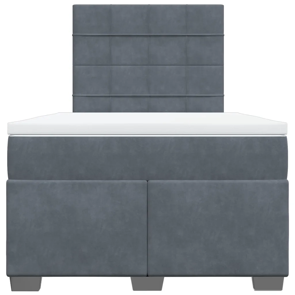Giroletto a Molle con Materasso Grigio Scuro 120x200 cm Velluto 3293183