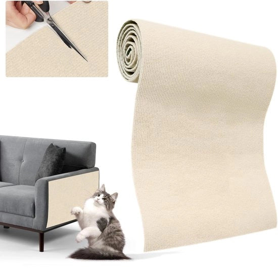 Mat per gatto autofibroso 200cm x 40cm, protezione per divano con mat per gatto autofibroso DIY tagliabile, mat per gatto autofibroso adesivo per parete per la protezione del divano