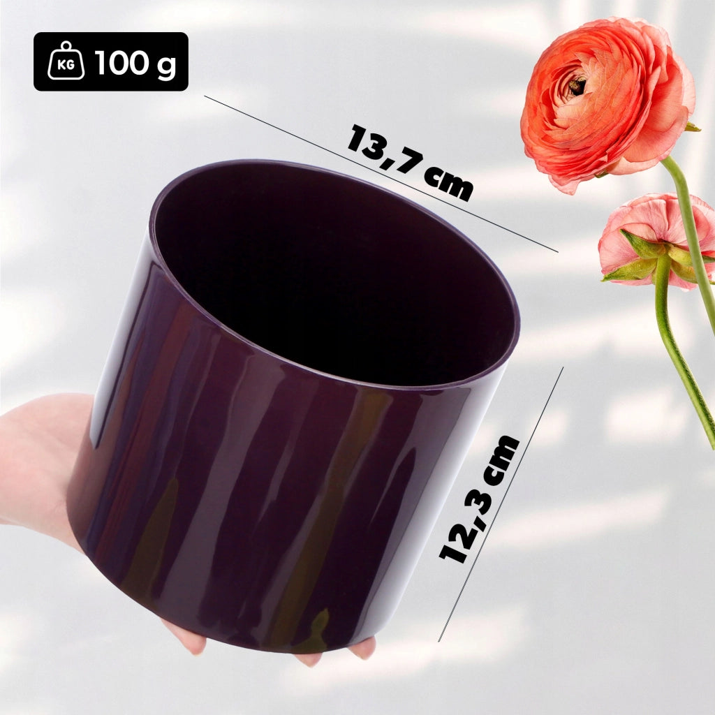 Vaso da fiori rotondo KADAX in plastica, 13,5 cm, viola
