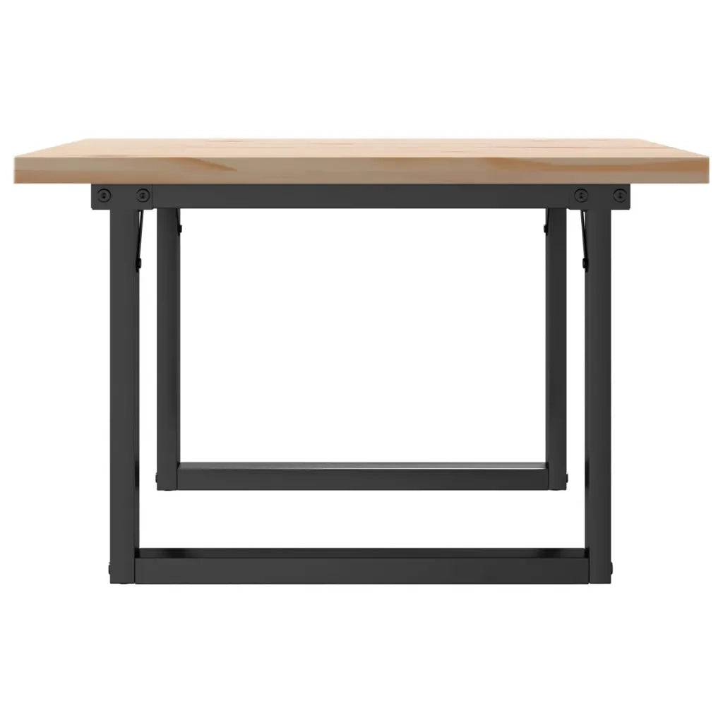 Tavolino Salotto Telaio a O 70x70x40,5cm Legno Pino e Acciaio