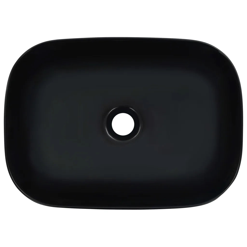 Lavandino 45,5x32x13 cm in Ceramica Nero cod mxl 42411