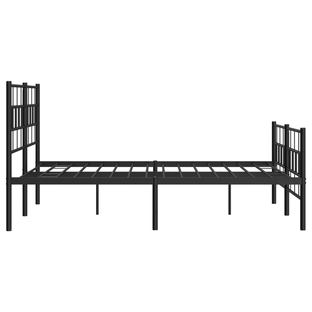 Giroletto con Testiera e Pediera Metallo Nero 120x190 cm 355674
