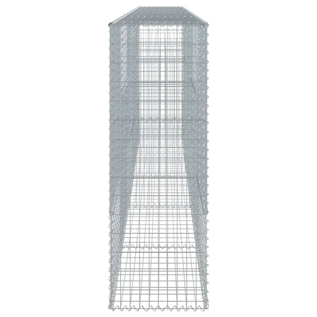 Gabbione recinto a gabbia muro di contenimento con coperchio 500 x 50 x 150 cm ferro zincato argento 02_0040174