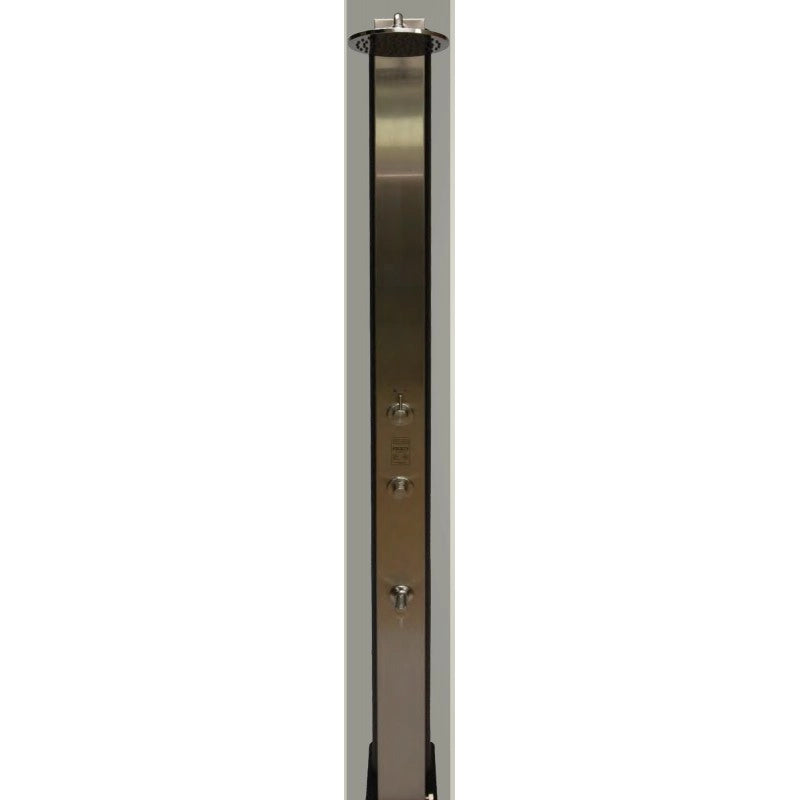 Colonna doccia a parete termostatica in ottone dorato con doccetta H. 109 cm