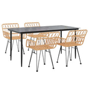 Set da pranzo/mobili da giardino da 5 pezzi in resina intrecciata 02_0014320