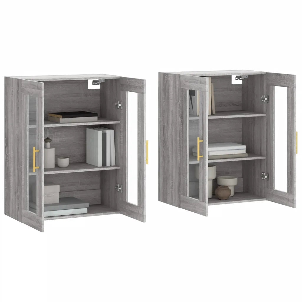 Armadietti a Parete 2 pz Grigio Sonoma in Legno Multistrato CFW3759935