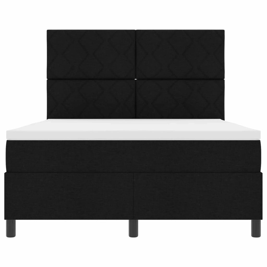 Letto a molle con materasso con led Nero 160 x 200 cm Tessuto 3342958