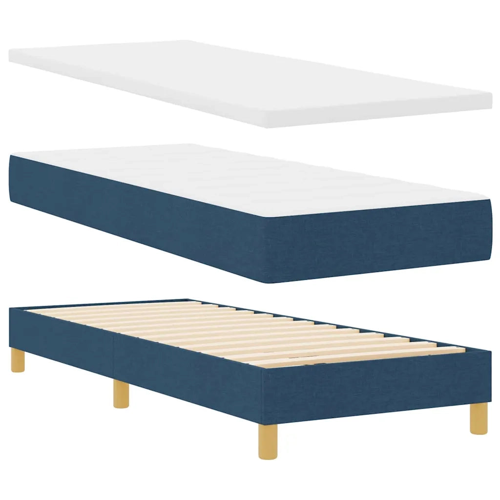 Letto a Sorgente LED con materasso Blu 80 x 200 cm Tessuto
