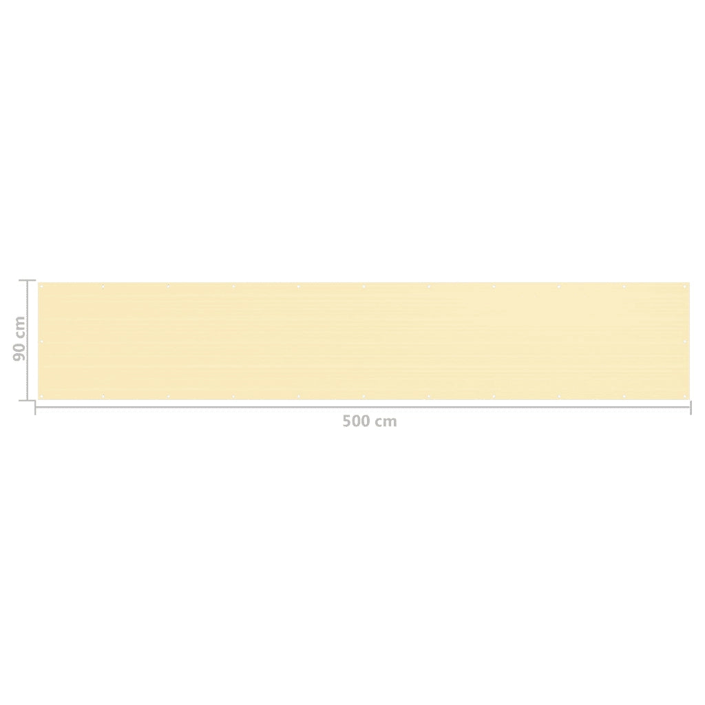 Schermo Frangivista per Balcone-Pannello per privacy Beige 90x500 cm in HDPE