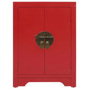 Comodino Rosso 38x28x52 cm in Legno di Paulownia 284074
