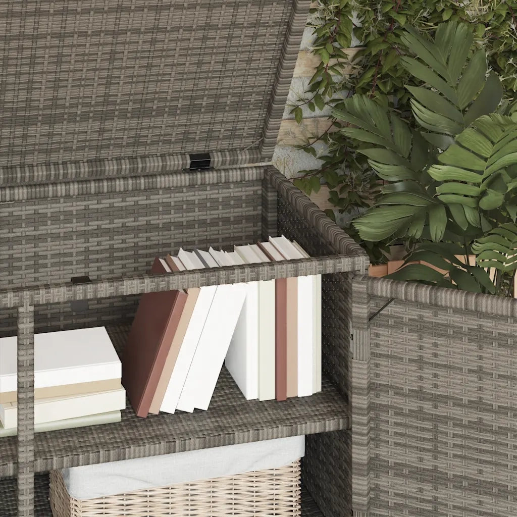 Armadietto Portaoggetti Giardino Grigio 110x55x60,5 Polyrattan 365569