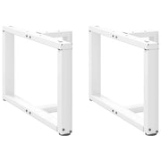 Set di 2 gambe regolabili a T per tavolino da caffè 70 x 25 x 43 cm stile moderno acciaio bianco 02_0057306