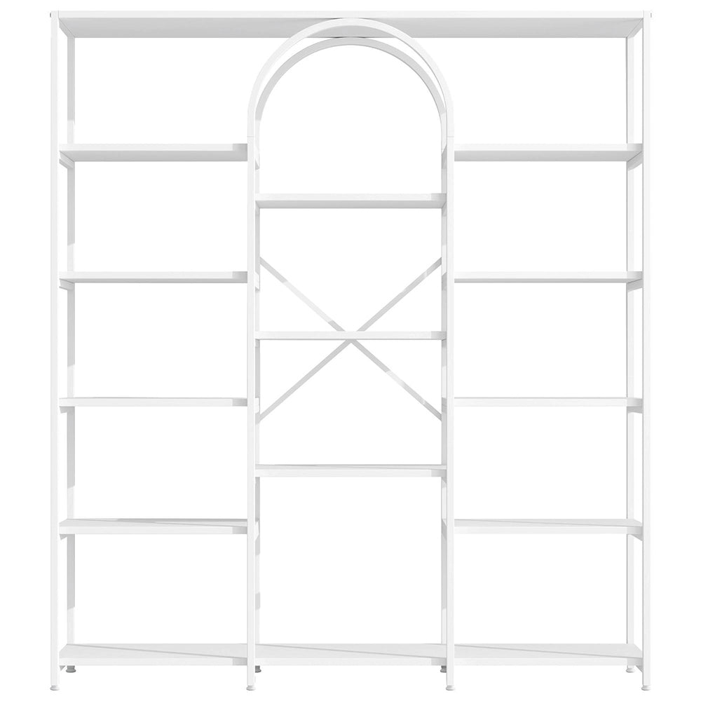 Scaffale moderno - Xylo - 160x30x180 cm - Bianco - Multiscomparti design rettangolare-curvo