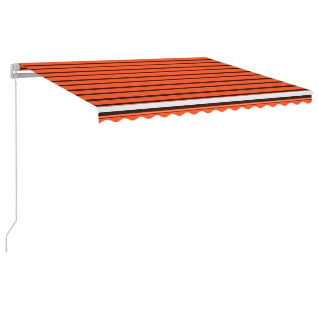 Tenda da Sole Retrattile con LED 350x250 cm Arancione e Marrone 3068885